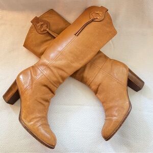 Coach Tan Leather Heeled Boots